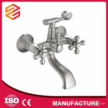 Polished Ceramic cartridge mixer hot cold water shower double handle wall-mounted shower mixer